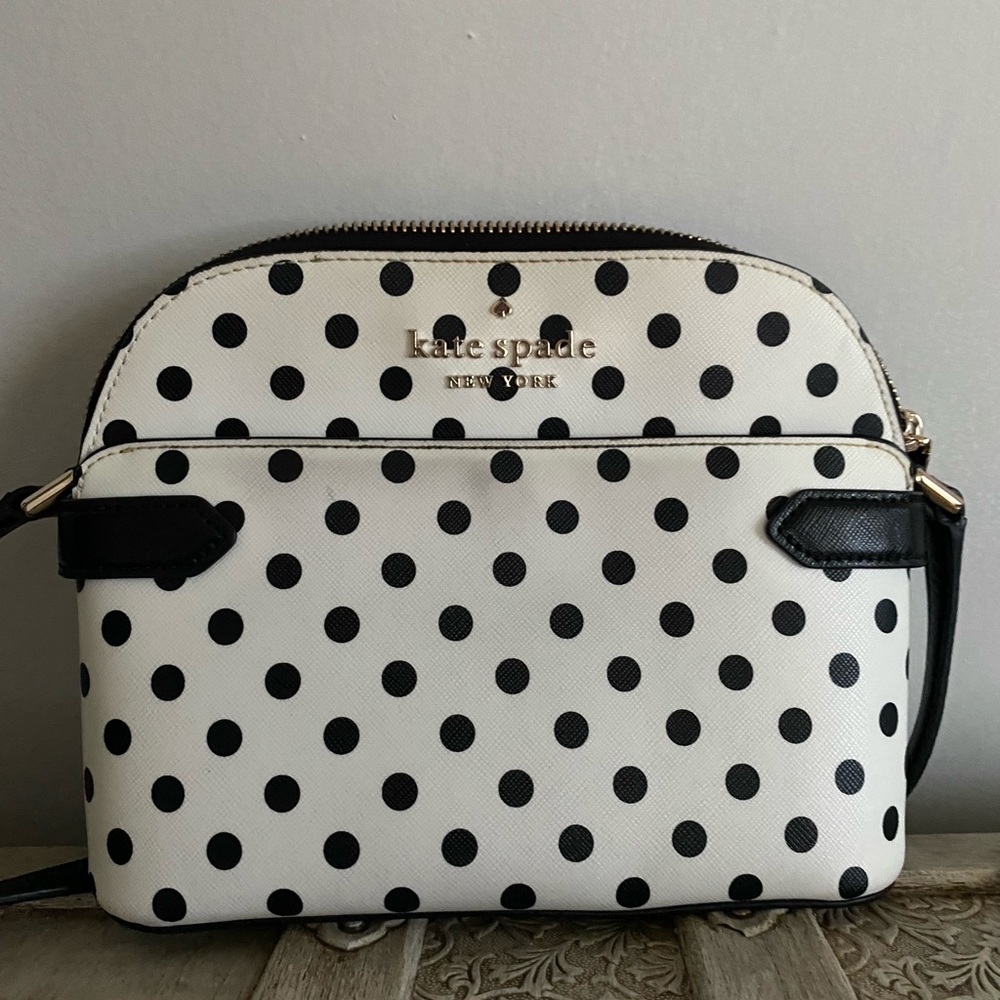 Black and white polka dot Kate spade crossbag
